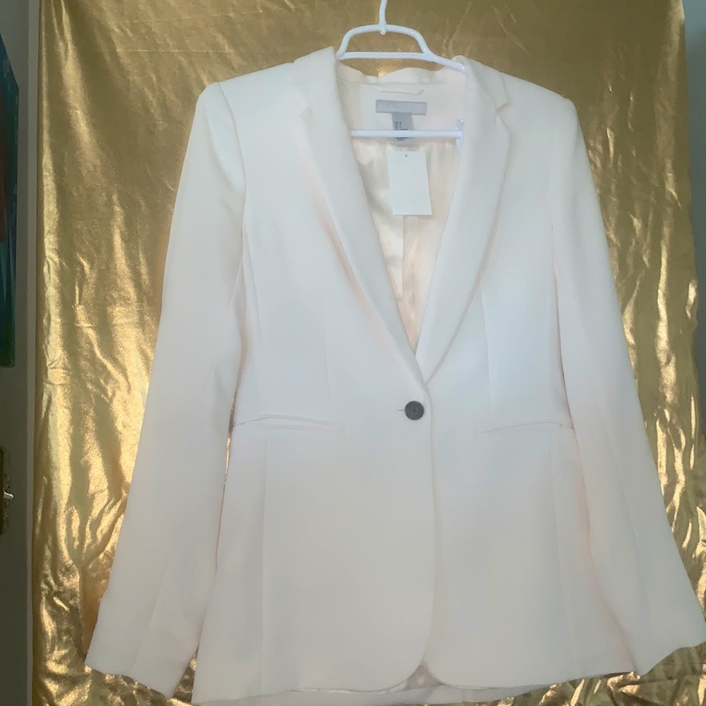 CREAM WHITE BLAZER H&M